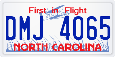 NC license plate DMJ4065