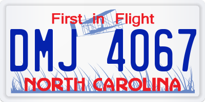 NC license plate DMJ4067