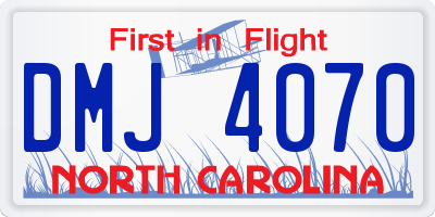 NC license plate DMJ4070