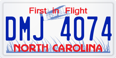 NC license plate DMJ4074