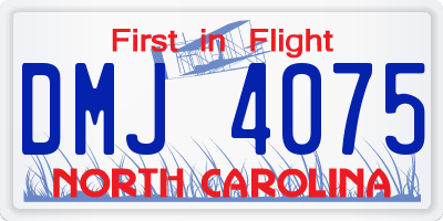 NC license plate DMJ4075