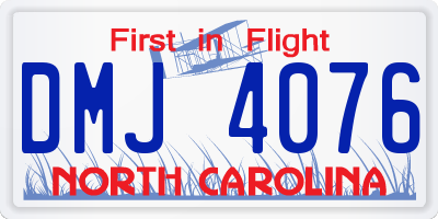 NC license plate DMJ4076