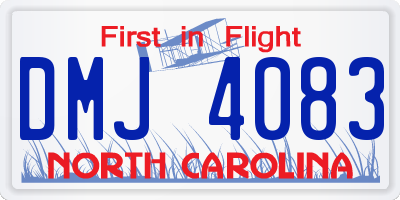 NC license plate DMJ4083