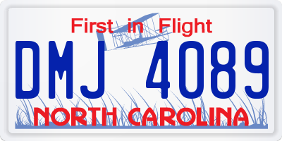 NC license plate DMJ4089
