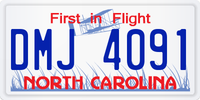 NC license plate DMJ4091