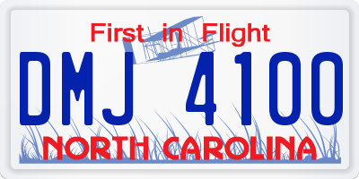 NC license plate DMJ4100