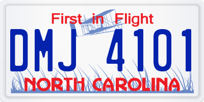 NC license plate DMJ4101