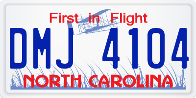 NC license plate DMJ4104