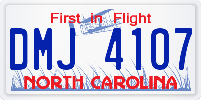 NC license plate DMJ4107