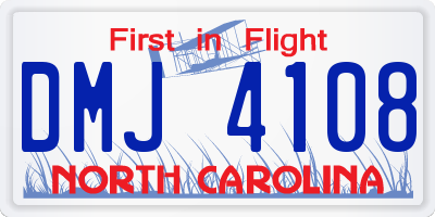NC license plate DMJ4108