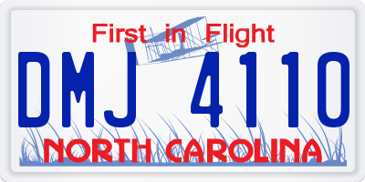 NC license plate DMJ4110