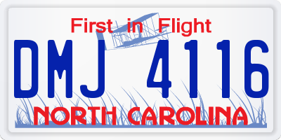 NC license plate DMJ4116