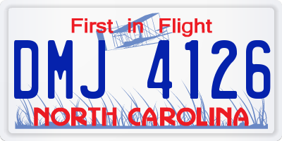 NC license plate DMJ4126