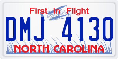 NC license plate DMJ4130