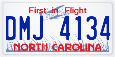 NC license plate DMJ4134