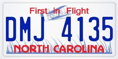 NC license plate DMJ4135