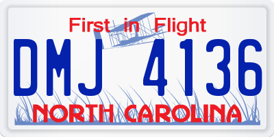 NC license plate DMJ4136