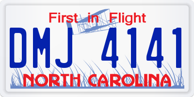NC license plate DMJ4141