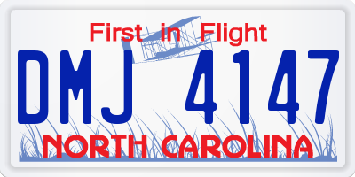 NC license plate DMJ4147