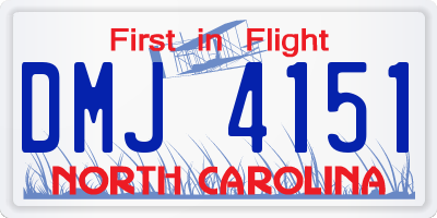 NC license plate DMJ4151