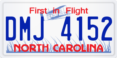 NC license plate DMJ4152