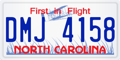 NC license plate DMJ4158