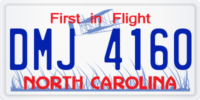 NC license plate DMJ4160