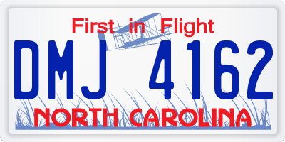 NC license plate DMJ4162