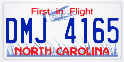 NC license plate DMJ4165