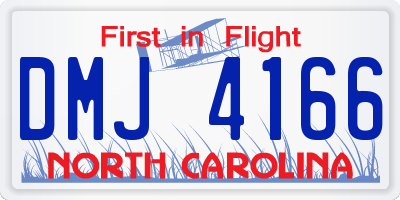 NC license plate DMJ4166