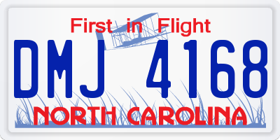 NC license plate DMJ4168