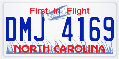 NC license plate DMJ4169