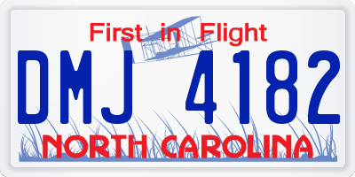 NC license plate DMJ4182