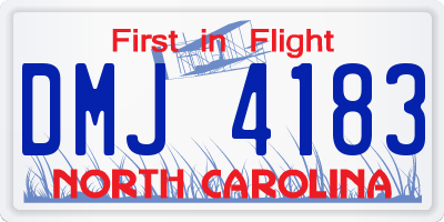 NC license plate DMJ4183