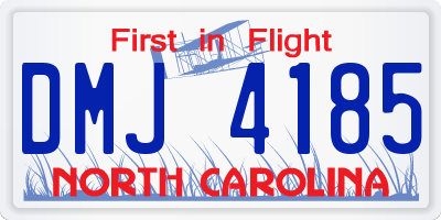 NC license plate DMJ4185