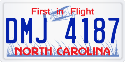 NC license plate DMJ4187