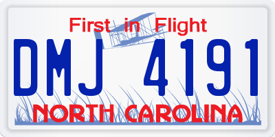 NC license plate DMJ4191