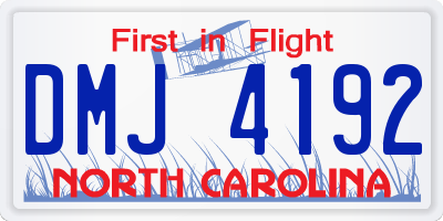 NC license plate DMJ4192