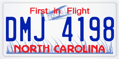 NC license plate DMJ4198