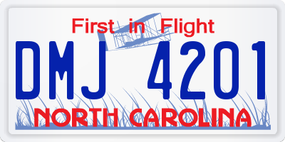NC license plate DMJ4201
