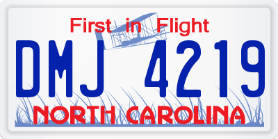 NC license plate DMJ4219