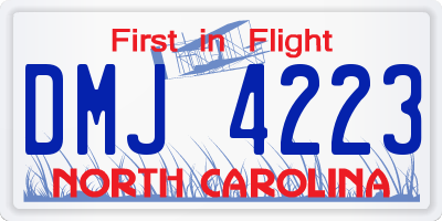 NC license plate DMJ4223