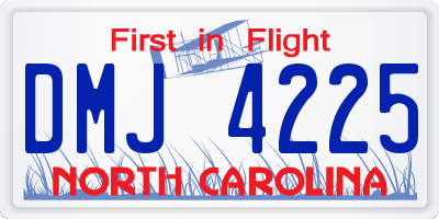 NC license plate DMJ4225