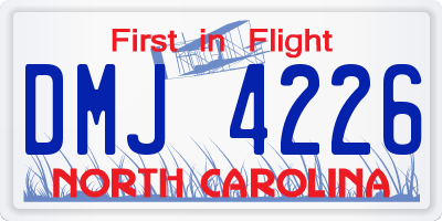 NC license plate DMJ4226