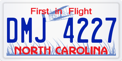 NC license plate DMJ4227