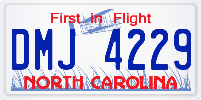 NC license plate DMJ4229