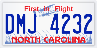 NC license plate DMJ4232