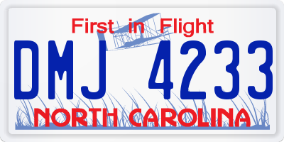 NC license plate DMJ4233
