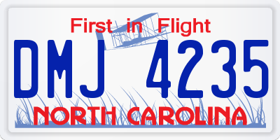 NC license plate DMJ4235