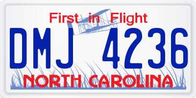 NC license plate DMJ4236